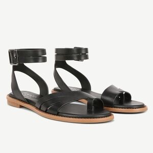 Franco Sarto Greene Leather Gladiator Strappt Flat Sandal